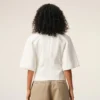 White Cotton Short Sleeves Fitted Top White Cotton Short Sleeves Fitted Top