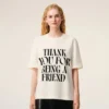 White Cotton Signature Print T-Shirt White Cotton Signature Print T-Shirt
