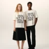 White Cotton Signature Print T-Shirt White Cotton Signature Print T-Shirt