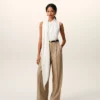 White Jersey Sleeveless Lavalliere Top White Jersey Sleeveless Lavalliere Top