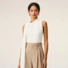 White Jersey Sleeveless Lavalliere Top White Jersey Sleeveless Lavalliere Top