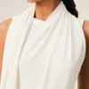 White Jersey Sleeveless Lavalliere Top White Jersey Sleeveless Lavalliere Top