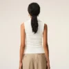 White Jersey Sleeveless Lavalliere Top White Jersey Sleeveless Lavalliere Top