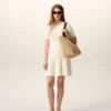 White Knit Mini Godet Dress White Knit Mini Godet Dress