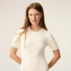 White Knit Mini Godet Dress White Knit Mini Godet Dress