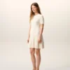 White Knit Mini Godet Dress White Knit Mini Godet Dress