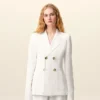 White Linen Double Breasted Jacket White Linen Double Breasted Jacket