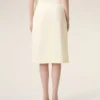 White New Wool Big Buckle Belted Midi Skirt White New Wool Big Buckle Belted Midi Skirt