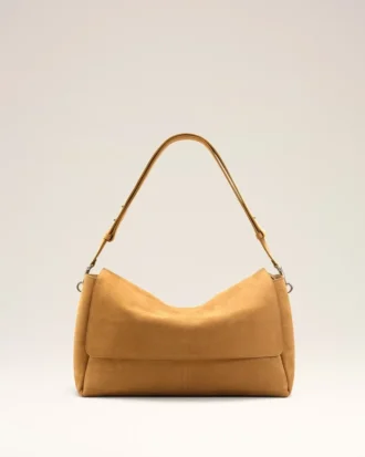 Yellow Cow Leather Large Flap Carrousel Bag