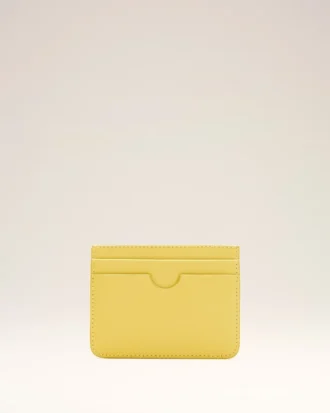 Yellow Cowhide Leather Ami De Coeur Card Holder