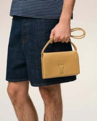 Yellow Cowhide Leather Voulez-Vous Wallet on Strap
